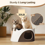 Big Cat Scratcher Lounge, Corrugated Cardboard Cat Scratcher House with Hole, Large Scratching Lounger Bed, Cat Scratching Pad for Indoor Cats as Furniture Protector, Rabbit Cardboard House