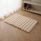 SHENGOCASE Pet Cushion Pad, 15.7 x 23.6 inches, 2-Pack, Faux Fur Dog Cat Kneading Pillow, Washable Crate Mat, Beige