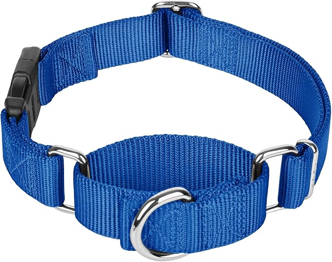 Martingale Collar for Dogs with Quick Release Buckle, Heavy-Duty Solid Color Nylon Training Collars - Adjustable No-Slip Design for Medium & Large Dog