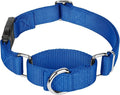 Martingale Collar for Dogs with Quick Release Buckle, Heavy-Duty Solid Color Nylon Training Collars - Adjustable No-Slip Design for Medium & Large Dog