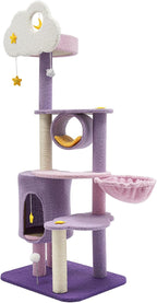 59in Cat Tree Tower for Indoor Cats, Cat Furniture Activity Center w/Cat Litter, Jumping Platform, Cat Ball
