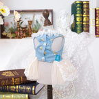 Fashion Sweet Puppy Dog Blingbling Princess Skirt Pet Dog Lace Cake Camisole Tutu Dress I-Blue XS
