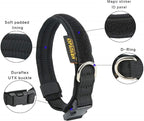 EXCELLENT ELITE SPANKER Nylon Puppy Dog Collar Adjustable Soft Padded Collar Heavy Duty Quick-Release Buckle Lightweight No-Choke for Small Medium Dogs(BLK,S)