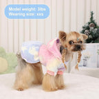 Dog Sweaters for Small Dogs Girl Night Glow Dog Hoodie Warm Fleece Doggie Sweatshirt Cute Puppy Dress Winter Pet Sweaters Doggy Clothes Outfit Apparel for Chihuahua Yorkie, Pink, S