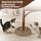 Kitty Curlz Magic Organ Cat Scratching Board with Bell Ball,Foldable Accordion Kitty Curls Cat Scratcher,Reversible Curling Toy for Indoor Cats,Blue Small Fish