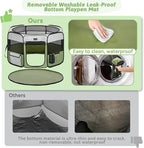 PETSFIT 45.5" Dog Playpen Indoor/Outdoor-Jump-Proof 28.5" Height with Removable Waterproof Mat & Zippered Roof | RV, Camping, Travel Dog Pen | Whelping & Cat Observation Space(45.5"L x 45.5"W x 28.5H)