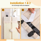 Wall Corner Cat Scratcher for Indoor Cats- Wall Mounted Sisal Scratching Pad with Hanging Ball - Vertical Corner Wall Mount Scratch Panel, Protector for Wall Corner