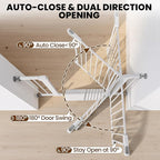 Baby Gate for Stairs, 29.7-40.6" Pressure Mounted Dog Gate, Auto Close Safety Gate for Children & Pets, Easy Install Pet Gate with Walk Thru Door for Doorways & Hallways, No Drilling, Dual-Lock Design
