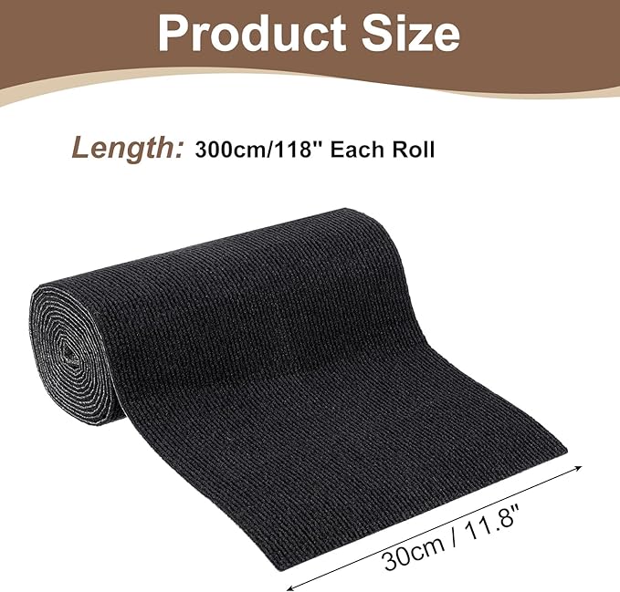 uxcell Self-Adhesive Cat Scratching Mat, 1 Roll 118" x 11.8" Couch Protector from Cat Claws for DIY Sofa, Wall, Doors, Cut Anti Cat Scratch Pad Carpet Mat, Black