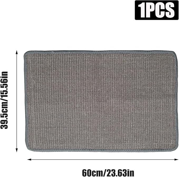 Cat Scratcher Mat, 23.6 x 15.5 Inch Natural Sisal Scratching Pad for Indoor Cats Wall Scratchers with Tape for Couch, Protect Sofas, Carpets,Floor(Grey)