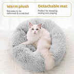 Cat Tunnel Bed with 20 Pcs Interactive Toys, 3-in-1 DIY Collapsible Plush Cat Tube with Washable Mat, Large Indoor Play Tunnel Cave for Kittens and Small Animals