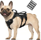 WINSEE Escape Proof Dog Harness, Service Working Molle Harness with Double Handle, Tactical Pet Vest with 4 Patches for Small Medium Large Dogs Walking Hiking Hunting