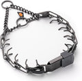 Herm Sprenger Black Stainless Steel Dog Collar with Quick Release ClicLock Buckle O-Ring Biothane Insert Training Collar Made in Germany (Black, 16in x 2.25mm(Neck Size up to 13-14in))