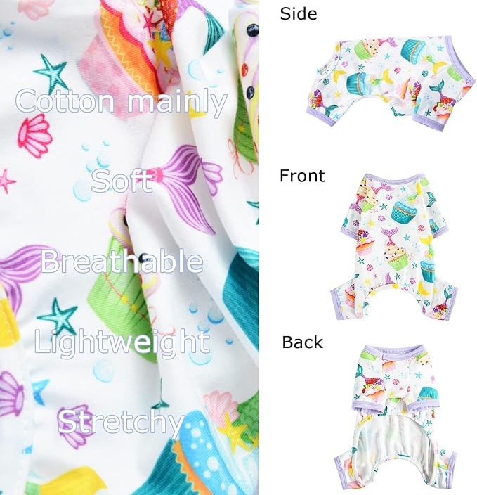 Dog Pajamas for Small Dogs Boy Girl, Dog Clothes Tiny Chihuahua Yorkie Spring Summer Shirt, Cute Puppy Outfit Pjs Jumpsuit Cat Onesie Apparel Pet Clothes