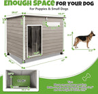 Large Wooden Dog House Outdoor, XL Weatherproof Dog Houses with Adjustable Vent Windows, Alloy Chew-Resistant Frame, Removable Floor for Medium & Large Dogs (43.3" Lx26.4 W x33.7 H)