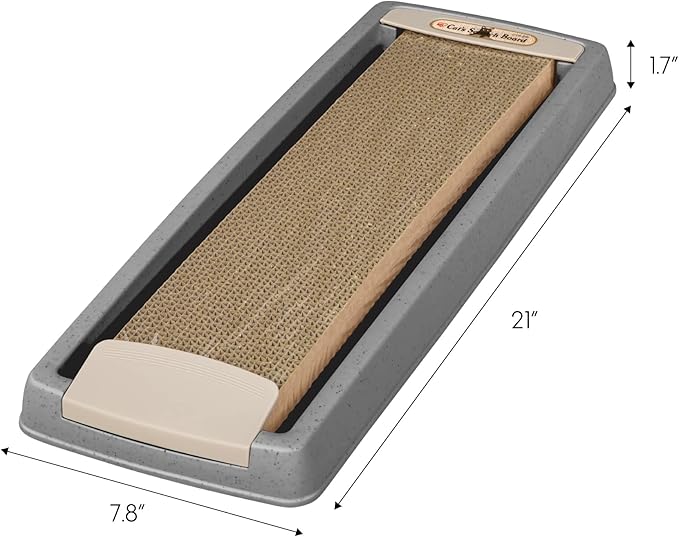 IRIS USA, Inc. Cat Scratcher with Tray, Gray (302041)