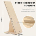 FUKUMARU Cat Scratcher Ramp for Indoor Cats, 23.66 Inch Wood L Shape Cat Scratching Board, Replaceable Cardboard Cat Scratch Pad, Vertical Kitten Scratcher Furniture Protector for Couch Sofa Wall