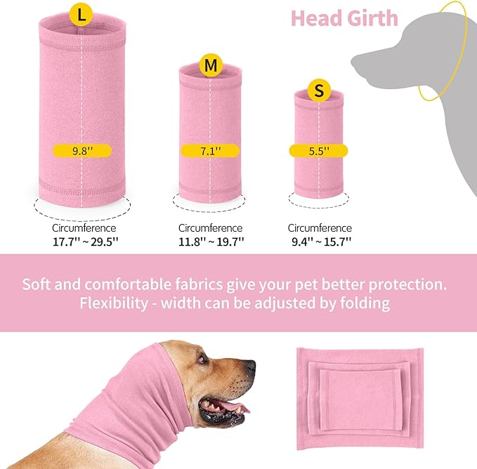 Nanaki Dog Calming Hoodie with Ear Wraps for Anxiety Relief - Ear Protection for Dogs during Fireworks, Warp, or Grooming