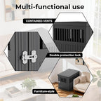 Indoor/Outdoor Dog House, Waterproof Durable Plastic with Locking Door, Ventilation and Raised Floor Design, Easy Assembly, Suitable for Small to Medium Dogs, Gray, 29.65”x 21.34” x 25.28”