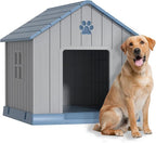 EasyUp Dog House Outdoor Indoor,Dog House Weatherproof Resin Shelter with Air Vents and Elevated Floor for Small Medium Large Dogs,Easy Clean and Assemble(37.8 * 40.87 * 38.82in,Blue)