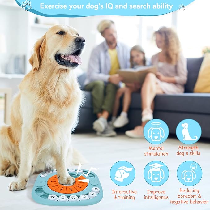 Dog Puzzle Toys, Interactive Treat Puzzle Dog Toy for IQ Training & Mental Stimulating, Squeaky Design for Large, Medium, Small Dogs