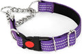 Martingale Collars,Reflective Dog Collar,Side Release Buckle,Adjustable Chain Training Pet Collars (Purple, S,Neck 10"-15")