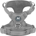 PoyPet No Pull Dog Harness, No Choke Reflective Dog Vest, Adjustable Pet Harnesses with Easy Control Padded Handle for Small Medium Large Dogs(Gray,XL)