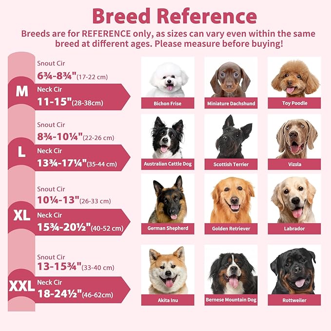 BARKLESS Sturdy No Pull Head Collar for Medium Large Dogs, Gentle Reflective Head Halter with Safety Link, Adjustable Nylon Dog Training Muzzle Leash for Walking Control (Hot Pink, L)