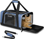 Petskd Pet Carrier 18x13x9.5 Southwest Airline Approved, Pet Travel Carrier Bag for Small Cats and Dogs, Soft Dog Carrier for 1-15 LBS Pets,Dog Cat Carrier with Safety Lock Zipper (Blue)