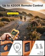 BLACKDOG Military Dog Shock Collar 2 Dogs (5-150lbs) - 4200ft Dog Training Collar with Remote, 4 Training Modes, Flashlight&Strobe, 90-day Battery, IP67 Waterproof Dog E Collar for All Breeds (Orange)