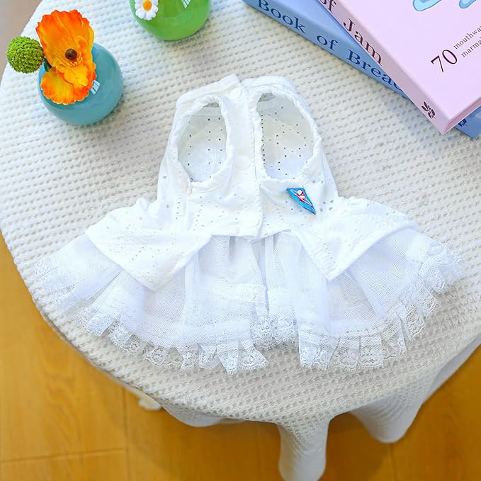 Furbabycare® Elegant Sweet Fashion Puppy Dog Blingbling Princess Skirt Pet Dog Lace Cake Camisole Tutu Dress K-White X-Small