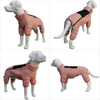 Lovelonglong Warm Jacket - 4 Legs Covered Waterproof Windproof Reflective Vest, Zippered Adjustable Outdoor Snow Jacket for Small Medium Large Dogs, Lotus Pink L