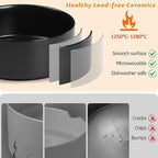 Large Dog Bowls, Non Slip Heavy Ceramic Dog Food and Water Bowl with Silicone Base, 8" Pet Feeding Bowl for Small, Medium, and Big Dogs (Black, 8 Inches)