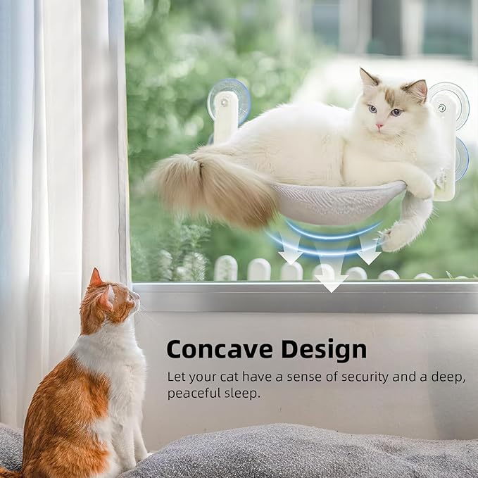 2PCS Replacement Cover for Cat Window Perch, L Size Cordless Cat Window Hammock Bed Accessories, Reversible Breathable/Warm Seat Cover for Inside (Grey, 23.6''L×11.8''W)