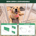 FXW Homeplus Unleashed Indoor Dog Playpen - Stress-Free and Safe Play, Heavy Duty 40 Inch 8 Panels Dog Pen for Medium and Large Dogs, White│Patented