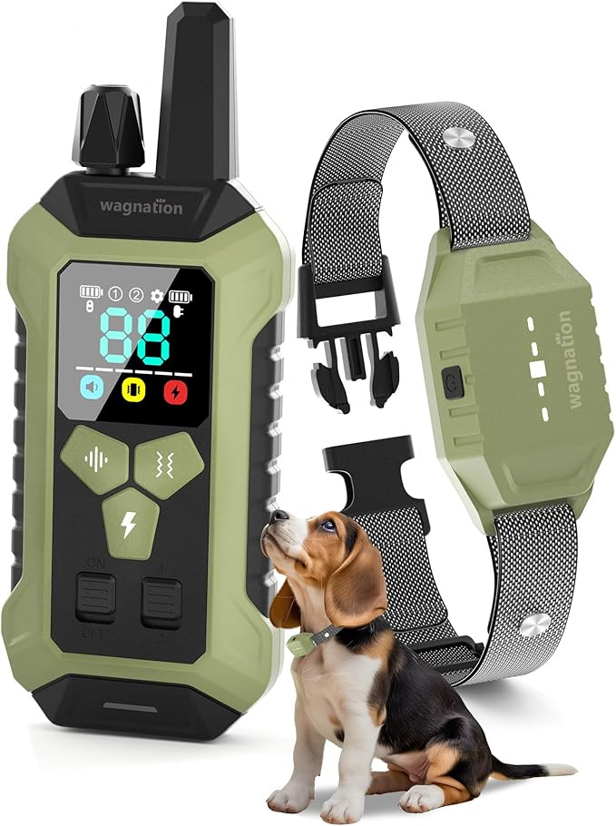 Dog Shock Collar with Remote Control, 4000FT Dog Training Collar with Beep(1-9) & Vibration(1-9) & Safe Static(1-99), IPX7 Waterproof & Rechargeable Shock Collar for Dogs All Breeds 10-120lbs