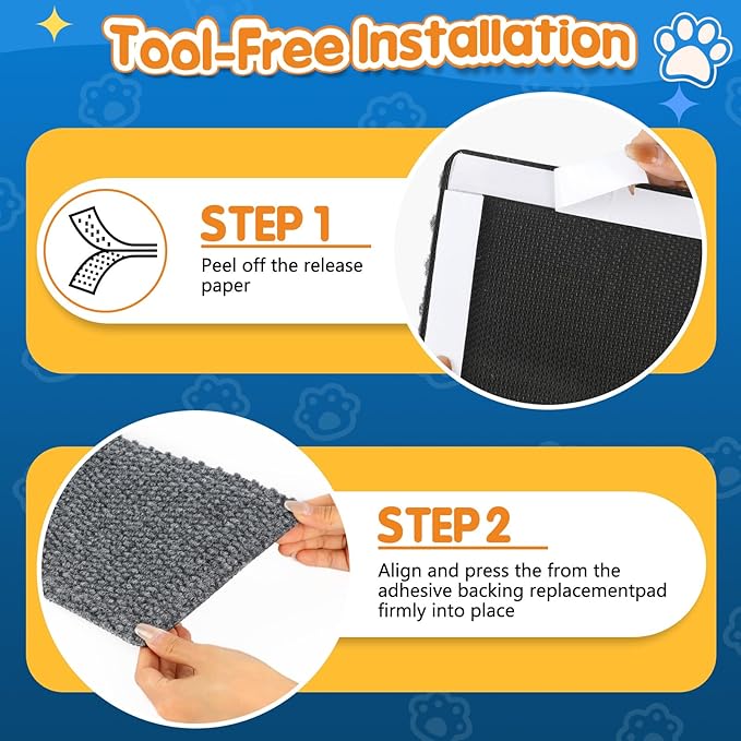 Wall Cat Scratcher for Indoor Cats,19.6x9.8”Corner Cat Scratcher,Cat Scratch Pad Furniture Protector for Door & Wall,Couch, Durable Cat Scratching Board Easy Mount (Grey, 19.6”x9.8”)