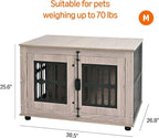 Amazon Basics Heavy Duty Dog Crate Furniture for Small to Medium Dogs, Wooden Dog House Dog Kennel Cage Indoor with Safety Lock, 38.5" L x 26.8" W x 25.6" H
