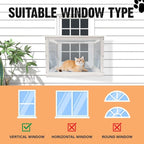 Acrylic Cat Window Catio,Catio Outdoor Enclosure Window with Wooden Frame,Cat Window Box with Waterproof Clear Roof for Sunbathing, Napping,Enjoying The Outdoor Sight