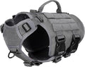 ICEFANG GN3 Tactical Dog Harness with 6X Buckle,Dog Molle Vest with Handle,3/4 Body Coverage,Hook and Loop Panel for ID Patch,No Pulling Front Clip (XS (17"-23" Girth), Wolf Gray)