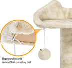 Topeakmart 61in Cat Tree for Indoor Cats, Cat Tower with Scratching Posts Spacious Perch & Platform for Kittens, Beige