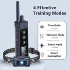 Shock Collar for Dogs - 4265ft Waterproof Training Collar with Flashing Light for Small Medium Large Dogs with Rechargeable Remote, Beep (1-8), Vibration(1-16), Safe Shock(1-99) (Black)