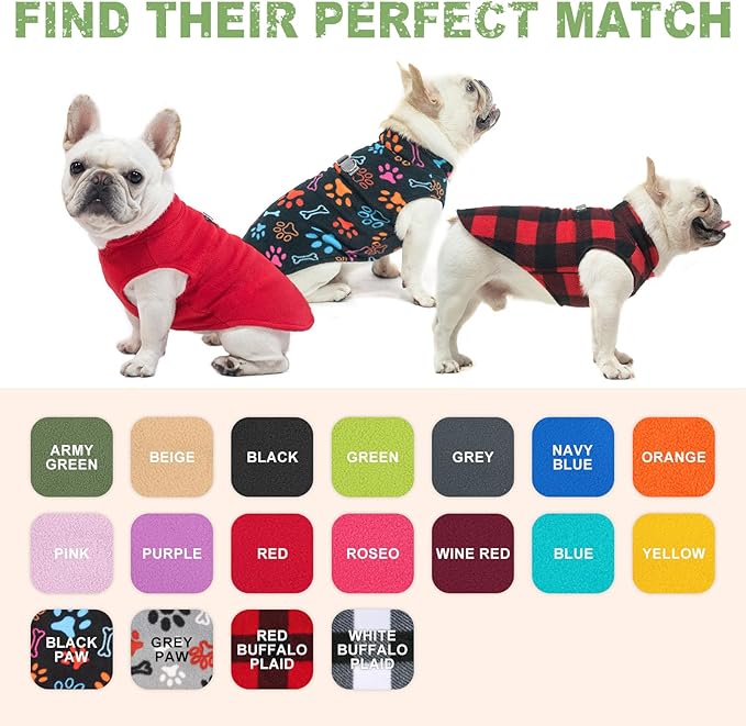 BEAUTYZOO Dog Fleece Vest Sweater Winter Jacket for Small and Medium Dogs with D-Ring Leash Cold Weather Coat Hoodie for XS S M Dogs Boy or Girls, Blue XS