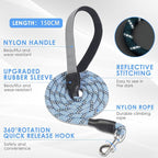 Dog Harness and Leash Set, No Pull Saddle Style Pet Harness, Breathable Mesh Adjustable Reflective Dog Vest for Dogs and Cat Medium Small Harness 2 D-Rings (Blue, XS)