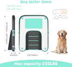 ALIFUN Inflatable Dog Ramp Floating Dock Water Raft Ladder for Pool, Boat, Non-Slip EVA Floating Ladder for Dog Up to 220 LBs Purple 140CM Length (Black-Green, for Small Dogs Up to 80 lbs)
