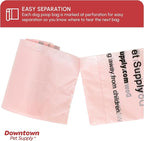 Downtown Pet Supply Unscented Poop Bags for Dogs with Dispenser, 500 Count - Leak-Proof Dog Waste Bags and Bone-Shaped Dog Poop Bags Holder for Leash - Pastel Rainbow, 12.5" x 8.5"