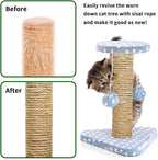 Natural Sisal Rope 1/4 Inch by 65-Feet for Cat Scratching Post Tree Tower Replacement Repair and Replace, DIY Hemp Twine Rope for Kittens Shelves Furniture Window Bed Perch Hammock cave, 6mm by 20m