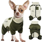 DENTRUN Small Dog Winter Coat, Warm Fleece Jacket with Removable Turtleneck, Dog Cozy Sweater for Puppy Cold Weather, Windproof Costume, Soft Woolly Pajamas