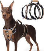 PUPTECK Escape Proof Dog Harness with Padded Handle, No Pull Pet Vest Harness Durable Reflective for Medium Large Dogs Walking Training and Running, Moccasin, M