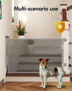Retractable Baby Gates, Mesh Dog Gate for Doorways, 33.6" Tall, Expands to 71" Wide,Pet Safety Essential Fit for Baseboards, Wide Toddlers Gates for Hallways, Indoor & Outdoor,Grey